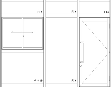 丁番ドア レイアウトの例