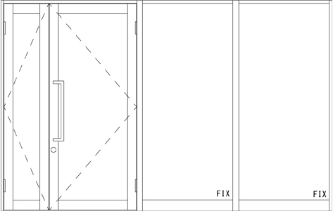 丁番ドア レイアウトの例